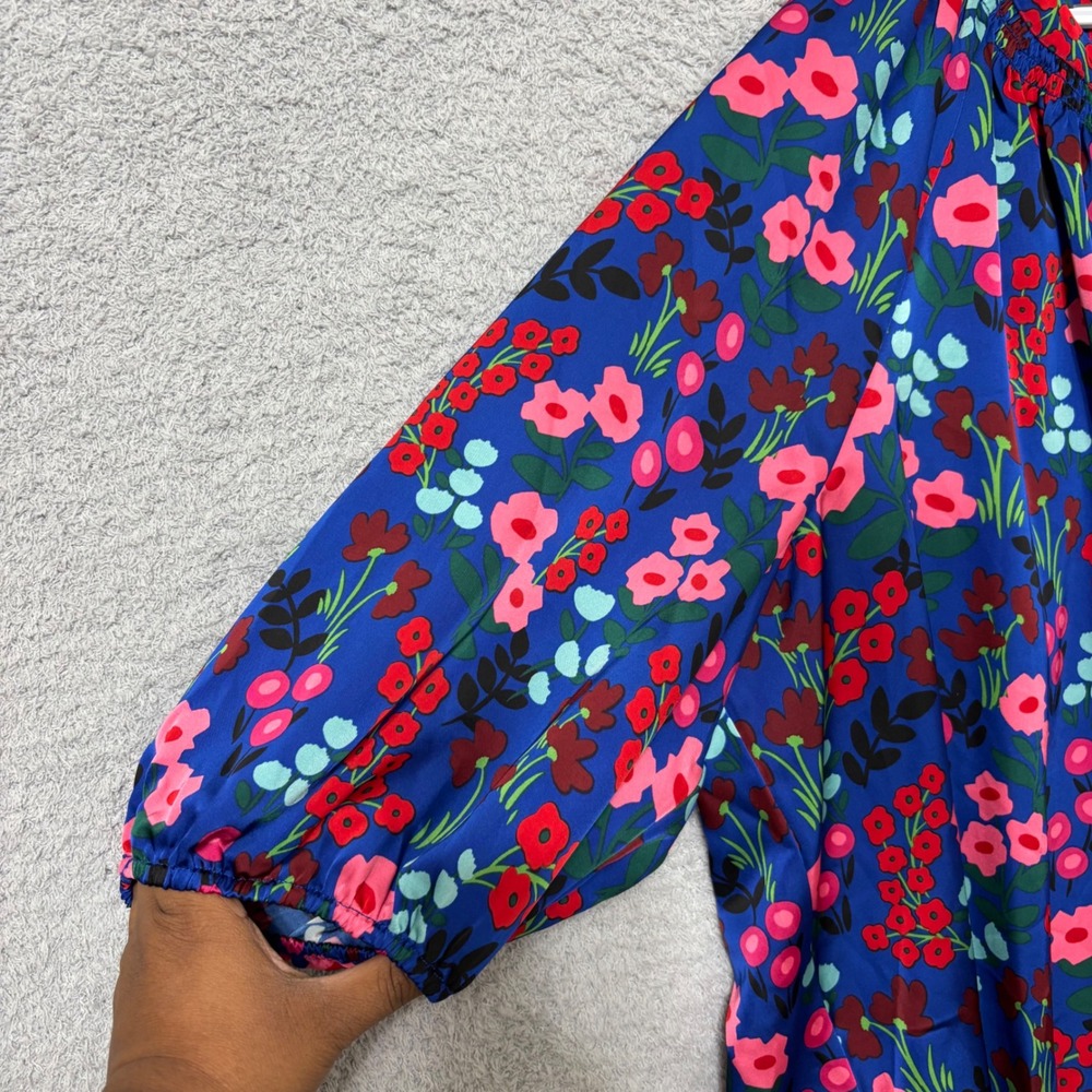 Going Out Floral Peasant Blouse 4X Flowy Statement Boho Top Balloon Sleeve - Picture 5 of 10